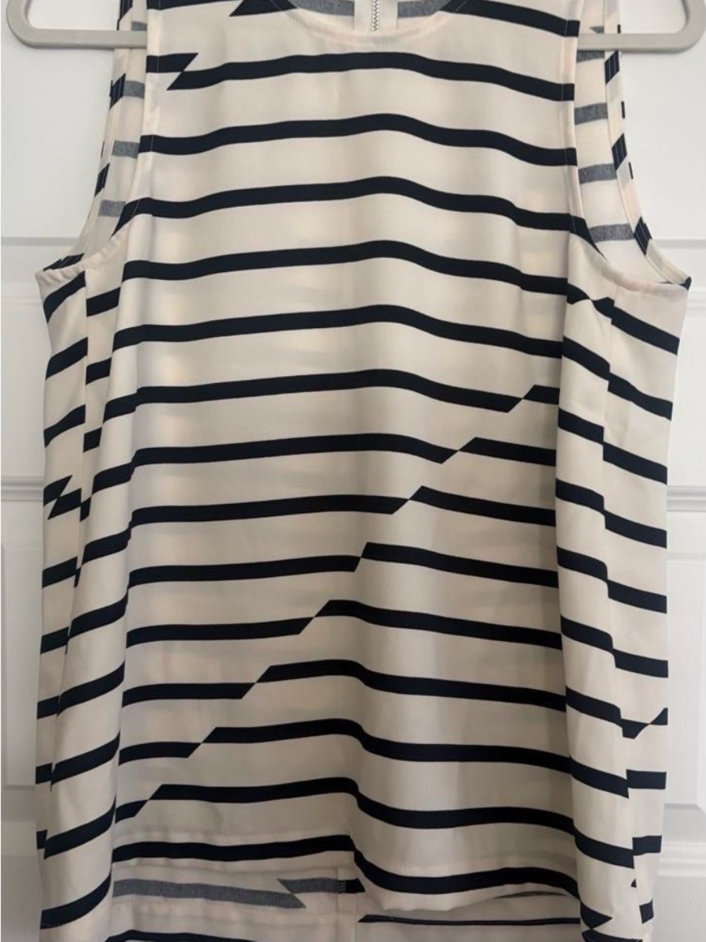 Madewell Black and White Striped Sleeveless Top, size M